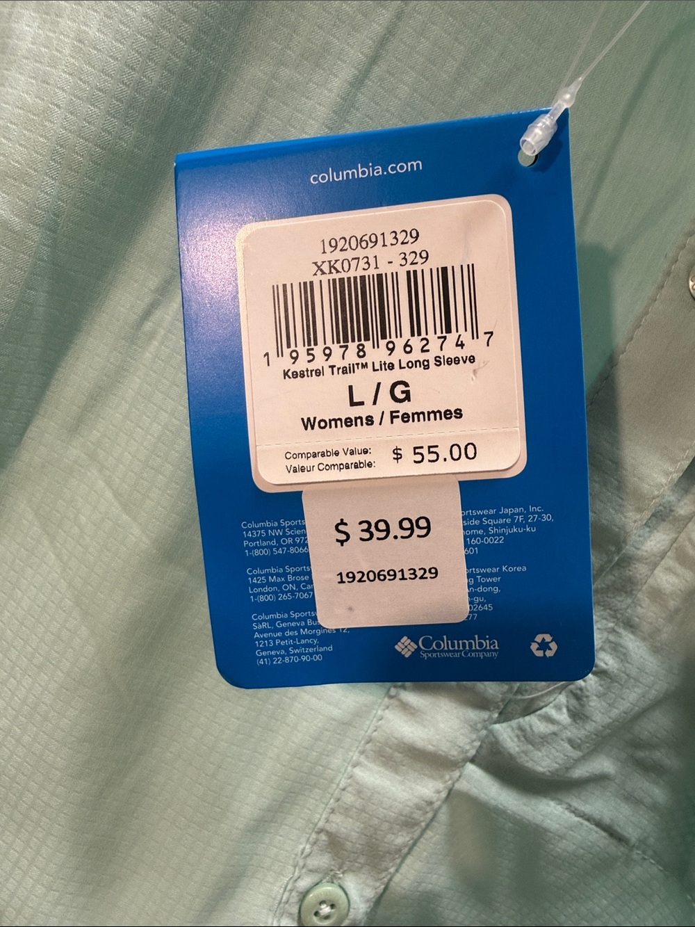 Columbia Women's Kestrel Trail Lite Long Sleeve Shirt - Size: L - Picture 2 of 2